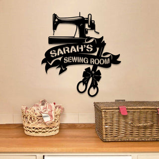 Sewing Machine Metal Sign, Custom Sewing Gift For Her, Metal Laser Cut Metal Signs Custom Gift Ideas