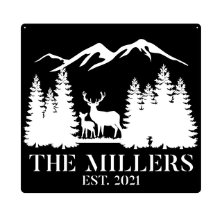 Deer Hunting Hunter Metal Sign Monogram, Custom Outdoor Farm, Cabin, Lodge, Camp, Metal Laser Cut Metal Signs Custom Gift Ideas