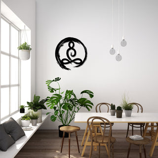 Enso Circle Buddha Metal Wall Art, Large Metal Decor, Yoga Studio Decor, Black Wall Art, Enso Circle With Buddha Pose, Gift For Yoga Lovers, Metal Laser Cut Metal Signs Custom Gift Ideas