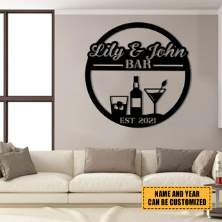 Personalized Metal Bar Sign, Custom Pub, Tap, Lounge, Caf?, Home Wall Decor, Wedding, Anniversary Art Gift For Him/her, Metal Laser Cut Metal Signs Custom Gift Ideas