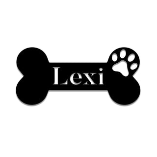 Personalized Dog Paw Bone Metal Sign, Custom Pet Housewarming Wall Decor, Metal Laser Cut Metal Signs Custom Gift Ideas