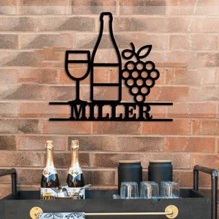 Grape Cellar Wine Metal Bar Sign, Custom Pub, Tap, Lounge, Caf?, Home Wall Decor, Metal Laser Cut Metal Signs Custom Gift Ideas