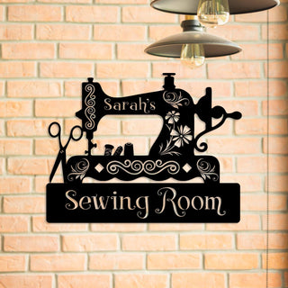 Personalized Sewing Machine Metal Sign, Sewing Room Metal Art, Metal Laser Cut Metal Signs Custom Gift Ideas