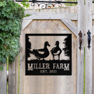 Personalized Metal Farm Sign Duck , Custom Outdoor, Front Gate, Ranch, Stable, Metal Laser Cut Metal Signs Custom Gift Ideas