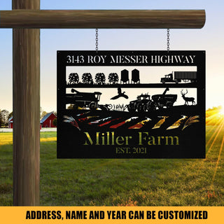 Personalized Metal Farm Sign Wheat Tractor Truck Deer Monogram, Metal Laser Cut Metal Signs Custom Gift Ideas