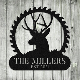 Deer Hunting Metal Sign Monogram, Custom Farm, Cabin, Lodge, Wall Decor, Art Gift For Him, Metal Laser Cut Metal Signs Custom Gift Ideas