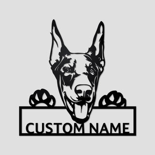 Personalized Custom Doberman Dog Metal Sign for Dog Lover Custom Name Decorations