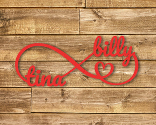 Personalized Couple Name Metal Sign Infinty Symbol Love Metal Sign Gifts Wedding Gift Decorations