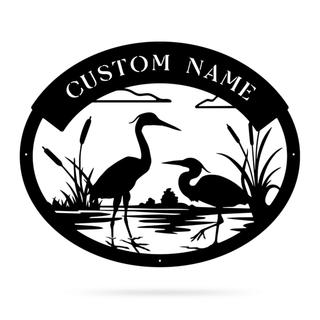 Herons Monogram Cut Metal Sign Metal House Sign Decorations