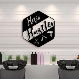 Hair Salon Hair Hustle Cut Metal Sign Decorations