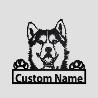 Personalized Custom Siberian Husky Metal Sign for Dog Lover Custom Name Decorations