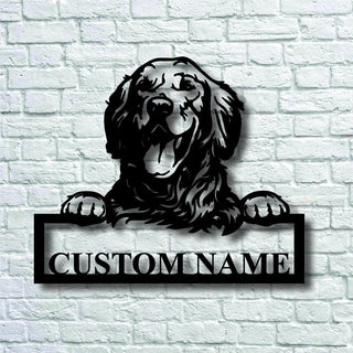 Personalized Custom Golden Retriever Dog Metal Sign for Dog Lover Custom Name Decorations