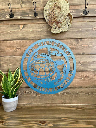 Sea Turtle Marine Life Sign Cut Metal Sign Metal House Sign Decorations