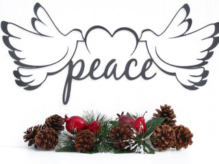 Christmas Peace Doves Metal Sign Silver Christmas Decorations Christmas Gifts Xmas Decorations Christmas Decorations