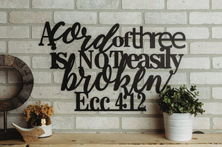 A Cord Of Three Is Not Easily Broken Cut Metal Sign Wall Metal Art Decorations