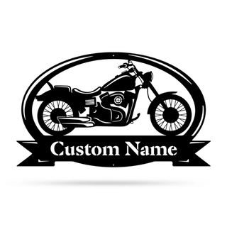 Motorcycle Monogram Cut Metal Sign Metal House Sign Decorations