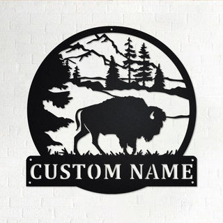 Custom American Bison Personalized Bison Name Sign Decoration For Room American Bison Custom American Bison Decorations