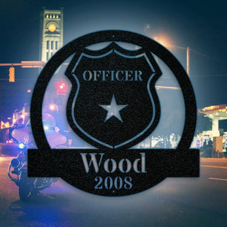 Personalized Police Sign For Home Police Officer Gifts For Men Police Gifts Metal Sign Police Badge Fathers Day Gift Decorations