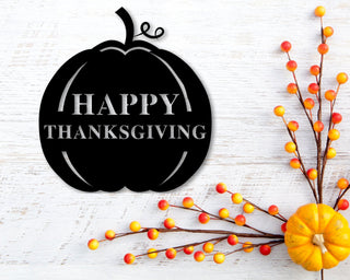 Thanksgiving Decor Thanksgiving Sign Wall Decor Pumpkin Sign Thanksgiving Metal Sign Happy Thanksgiving Sign Door Sign Fall Decor Decorations