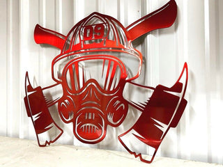 Metal Firefighter Helmet and Axe Sign Personalized Firefighter Gift Firefighter Sign Fire Station Sign Firefighter Christmas Gift Decorations