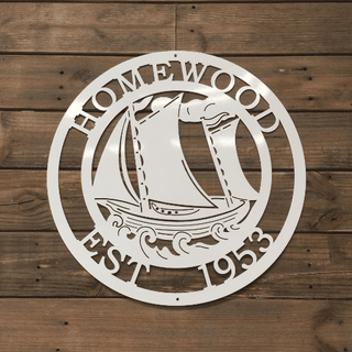 Personalized Sail Boat Metal Sign Cut Metal Sign Metal House Sign Decorations