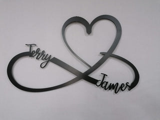 Metal Heart and Infinity Wall Art Customized Names and Date Sign Custom ation Wedding New Home and Housewarming Gift Decorations