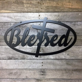 Blessed Sign Cut Metal Sign Metal House Sign Decorations