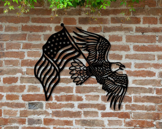 Metal Eagle American Flag Sign Eagle Sign American Flag Sign Metal Flag Patriotic Decor Eagle Bird Sign Veterans Gift Veterans Day Decorations