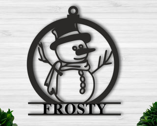 Personalized Snowman Door Ornament Custom Christmas Name Sign Custom Snowman Personalized Wall Sign Decorations