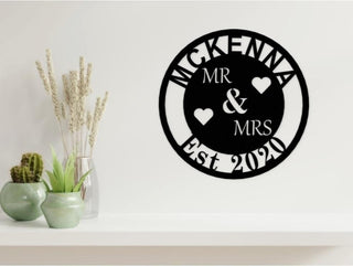 Custom Wedding Anniversary Gift Name Date Metal Sign Decorations