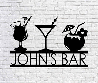 Personalized Bar Theme Sign, Custom Bar Theme Sign, Drink Sign, Metal Family Name Sign For Bar, Beer Lover Gift, Last Name Sign, Laser Cut Metal Signs Custom Gift Ideas