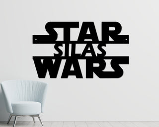 Star Wars Metal Sign Personalized Name Wall Decor Metal Wall Hangings Kids Room Metal Sign Mandalorian Metal Star Wars Gift, Laser Cut Metal Signs Custom Gift Ideas