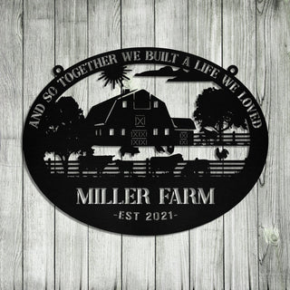 Personalized Metal Farm Sign Barn Cow Horse Pig Chicken Monogram, Metal Laser Cut Metal Signs Custom Gift Ideas