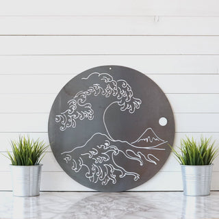 Japanese Wave Metal Art Wave Art Ocean Wave Wall Decor Rustic Wall Art Decorations