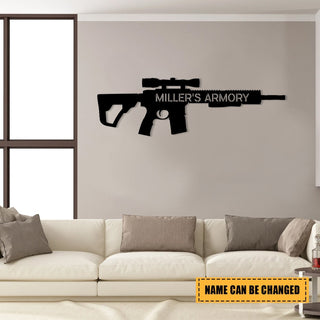 Personalized Gun Armory Veteran Metal Sign, Metal Laser Cut Metal Signs Custom Gift Ideas