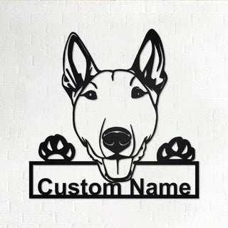 Personalized Custom Bull Terrier Metal Sign for Dog Lover Custom Name Decorations