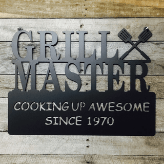 Grill Master Date Sign Cut Metal Sign Metal House Sign Decorations