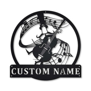 Personalized Double Bass Monogram Metal Sign Art, Custom Double Bass Monogram Metal Sign, Double Bass Gifts For Men, Musical Instrument, Laser Cut Metal Signs Custom Gift Ideas