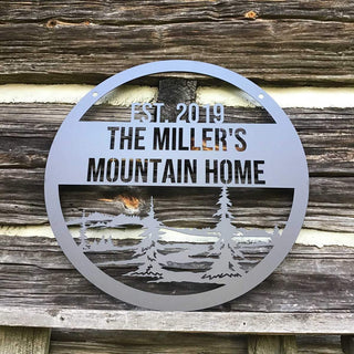 Custom Metal Family Mountain Sign Cut Metal Sign Metal House Sign Decorations