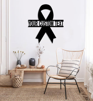 Personalized Awareness Ribbon Metal Sign Cancer Ribbon Sign Faith Hope Love Cancer Awareness Survivor Sign Warrior Sign Decor Decorations