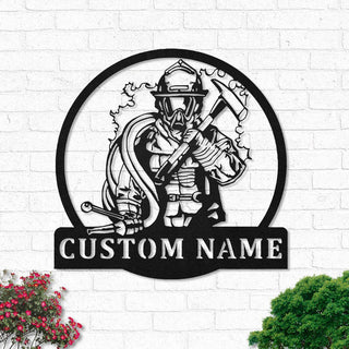 Custom Firefighter With Led Lights Personalized Fireman Name Sign Decoration For Room Firefighter Dad Gifts Decorations