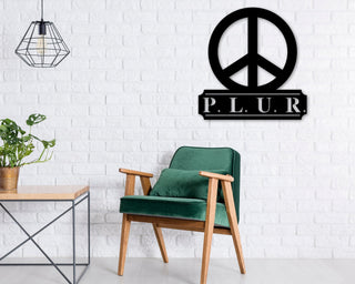 Peace Sign Plur Sign Metal Peace Sign Love Wall Decor Peace Symbol Wall Decor Boho Rustic Custom Sign P.l.u.r. Decorations