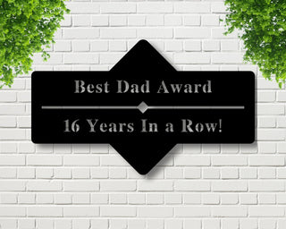 Custom Metal Sign Best Dad Sign Gifts For Him Father's Day Gift Metal Sign Custom Rustic Wall Best Dad Award Father's Day Gifts Decorations