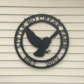 Flying Owl Metal Personalized Sign Cut Metal Sign Metal House Sign Decorations