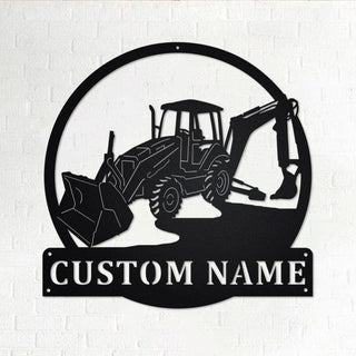 Custom Backhoe Personalized Backhoe Name Sign Decoration For Room Backhoe Metal Custom Backhoe Backhoe Lover Decorations