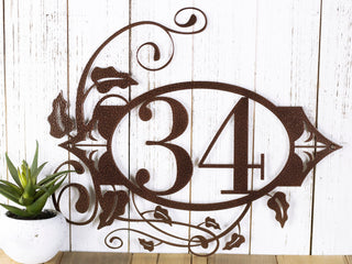 Metal House Number Plaque, Outdoor Custom Address Sign, Personalized Housewarming Gift, Laser Cut Metal Signs Custom Gift Ideas