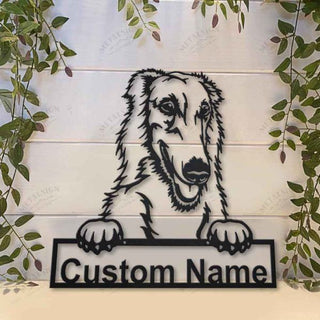 Borzoi Dog Personalized Metal Wall Decor, Cut Metal Sign, Metal Wall Art, Metal House Sign, Metal Laser Cut Metal Signs Custom Gift Ideas