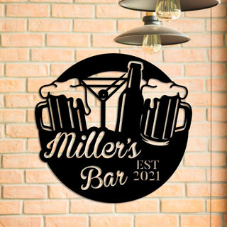 Beer Wine Metal Bar Sign, Custom Pub, Tap, Lounge, Caf?, Home Wall Decor, Wedding Art Gift For Him/her, Metal Laser Cut Metal Signs Custom Gift Ideas