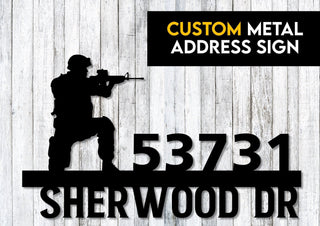 Military Metal Address Sign Custom Address Sign Soldier Gift Army Gift Veteran Gift Decorations