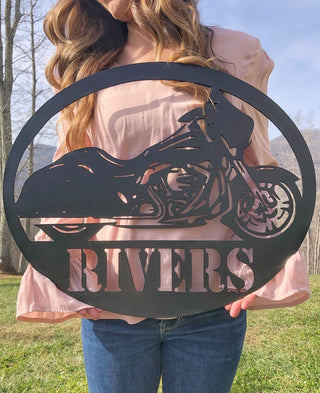 Family Name Sign Motorcycle Metal Sign Custom Motorcycle Name Sign Motorcycle Sign Metal Decorations